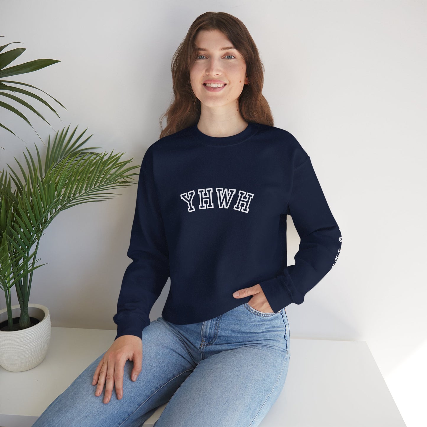 Crewneck Sweatshirt - YHWH Faith Apparel Motivational Tee
