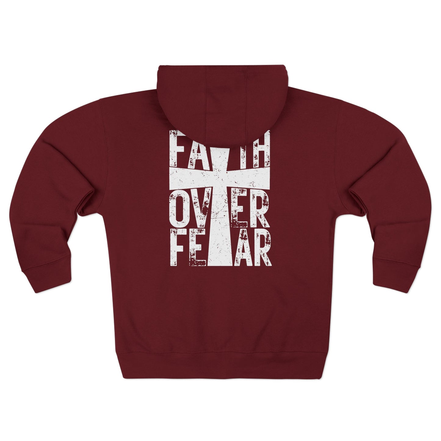 Faith Over Fear Christian Zip-Up Hoodie