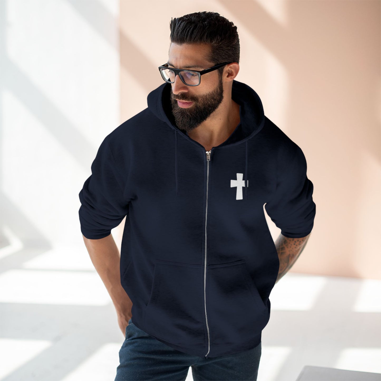 Faith Over Fear Christian Zip-Up Hoodie