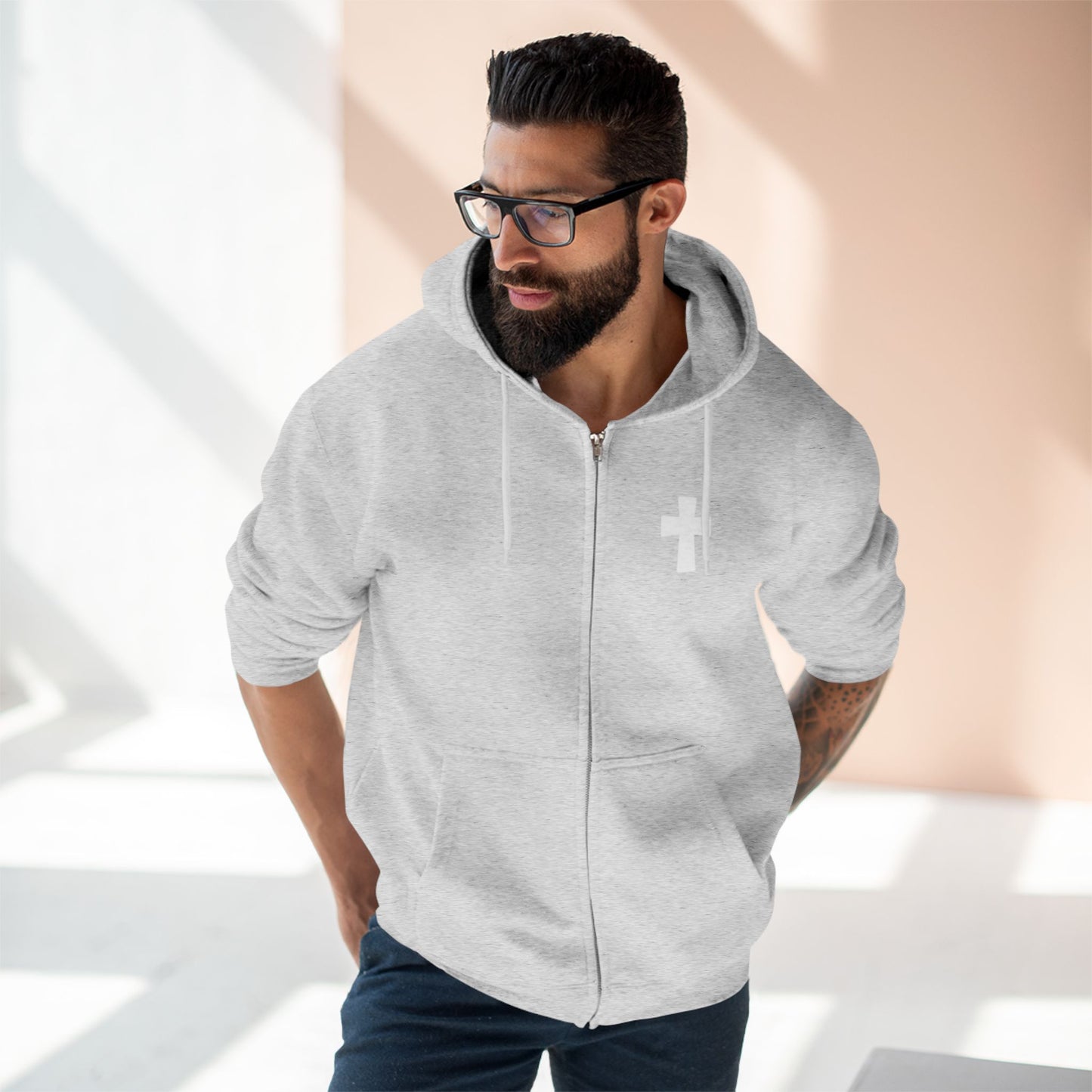 Faith Over Fear Christian Zip-Up Hoodie