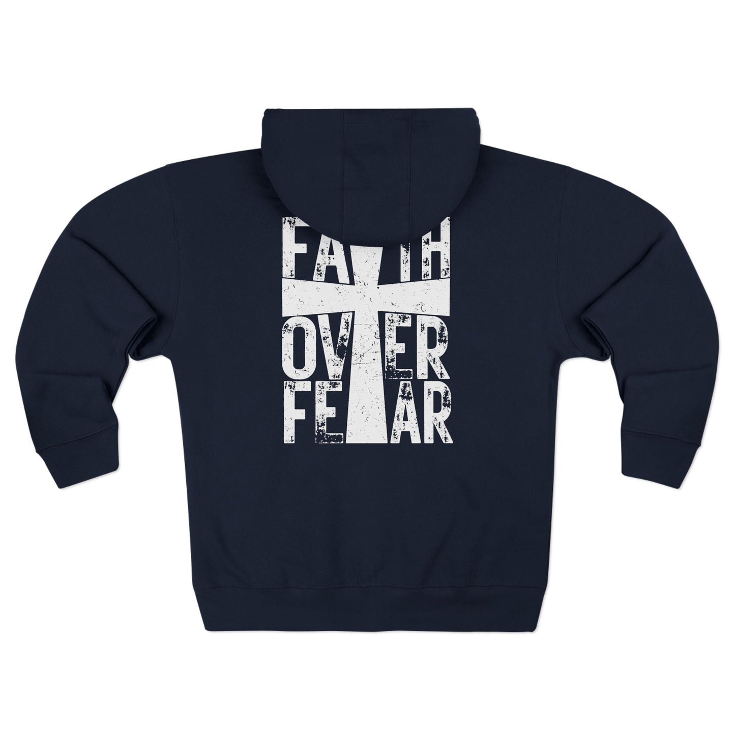 Faith Over Fear Christian Zip-Up Hoodie