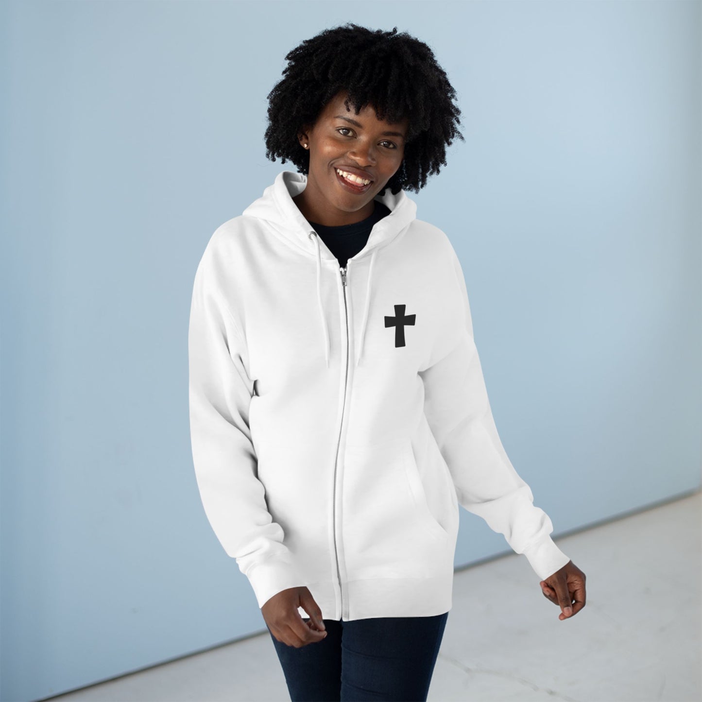 Faith Over Fear Christian Zip-Up Hoodie