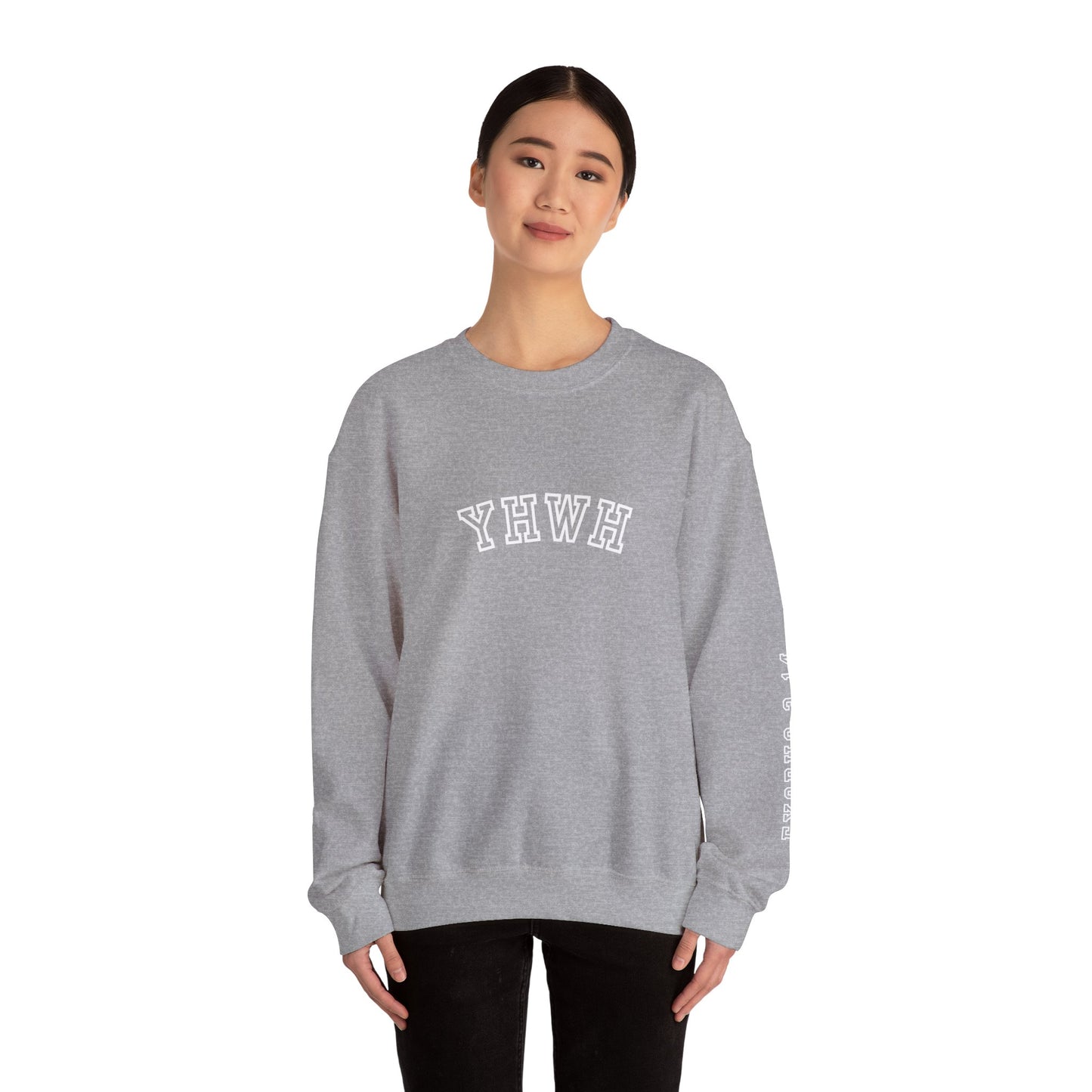 Crewneck Sweatshirt - YHWH Faith Apparel Motivational Tee