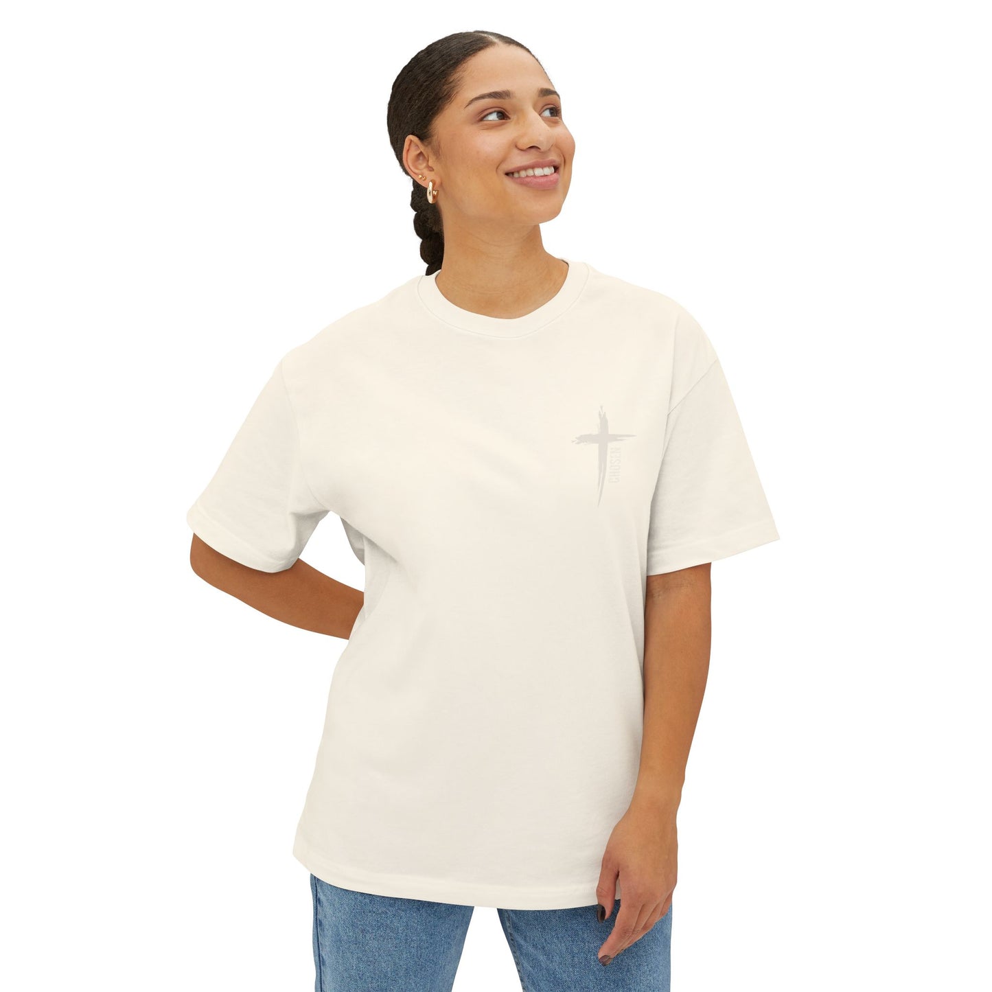Jesus Gym Repeat Oversized Tee, Christian T-shirt, Motivational Tee