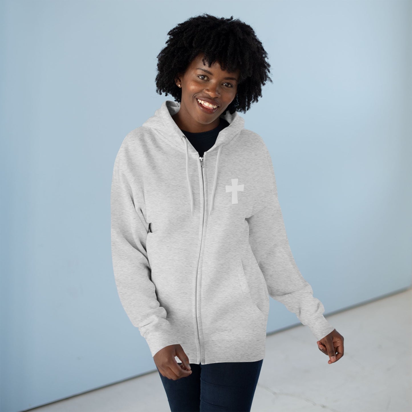 Faith Over Fear Christian Zip-Up Hoodie