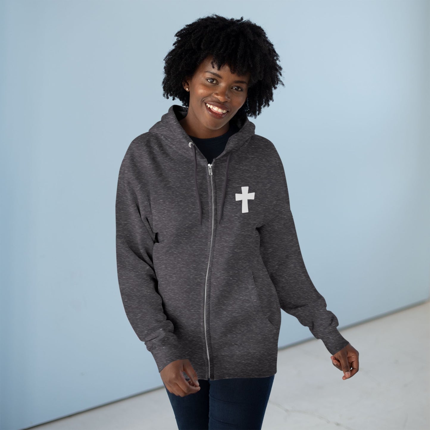 Faith Over Fear Christian Zip-Up Hoodie