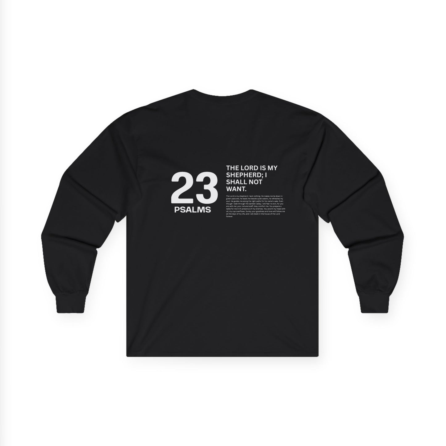 Psalms 23 Long Sleeve T-Shirt, Christian T-Shirt, Motivational Tee