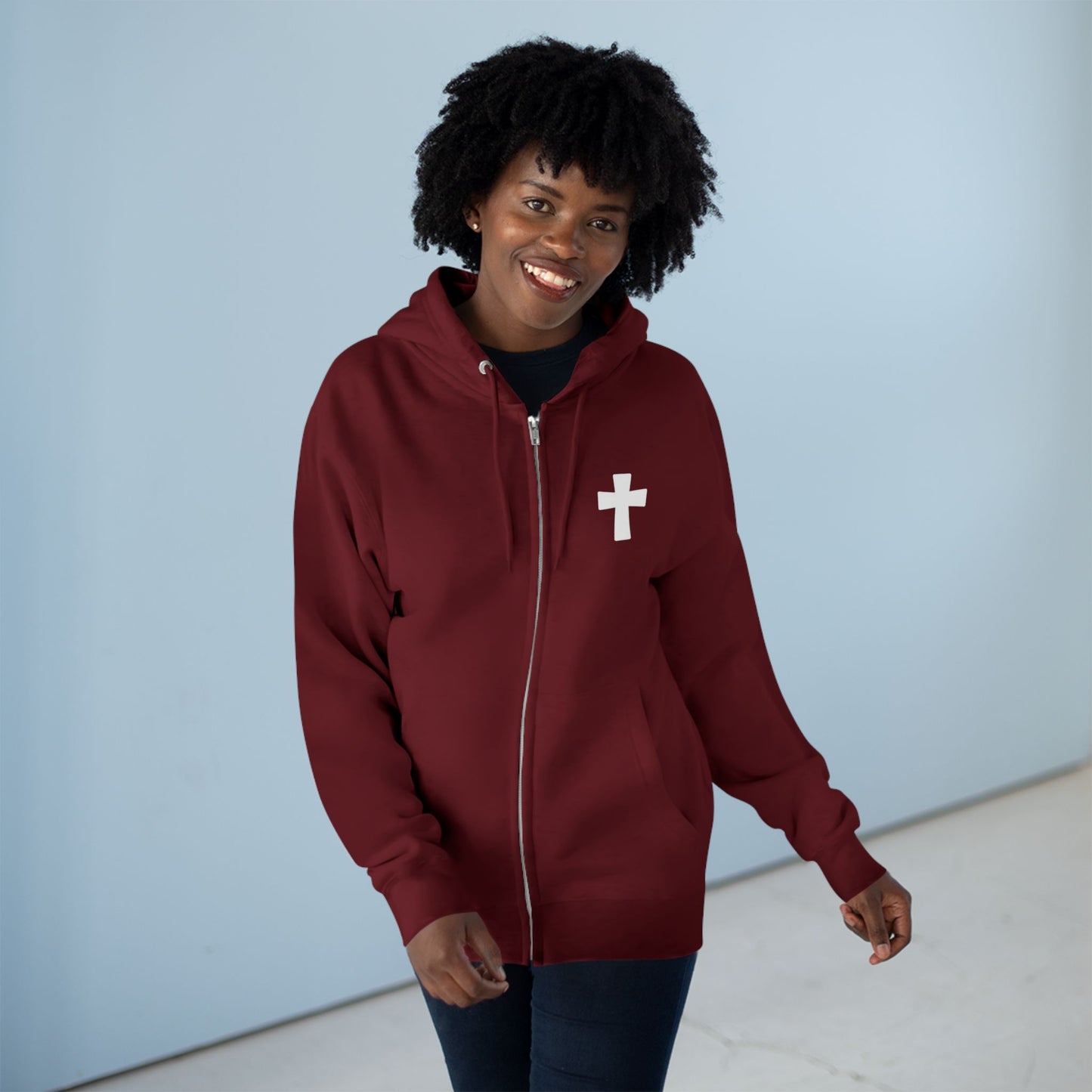 Faith Over Fear Christian Zip-Up Hoodie