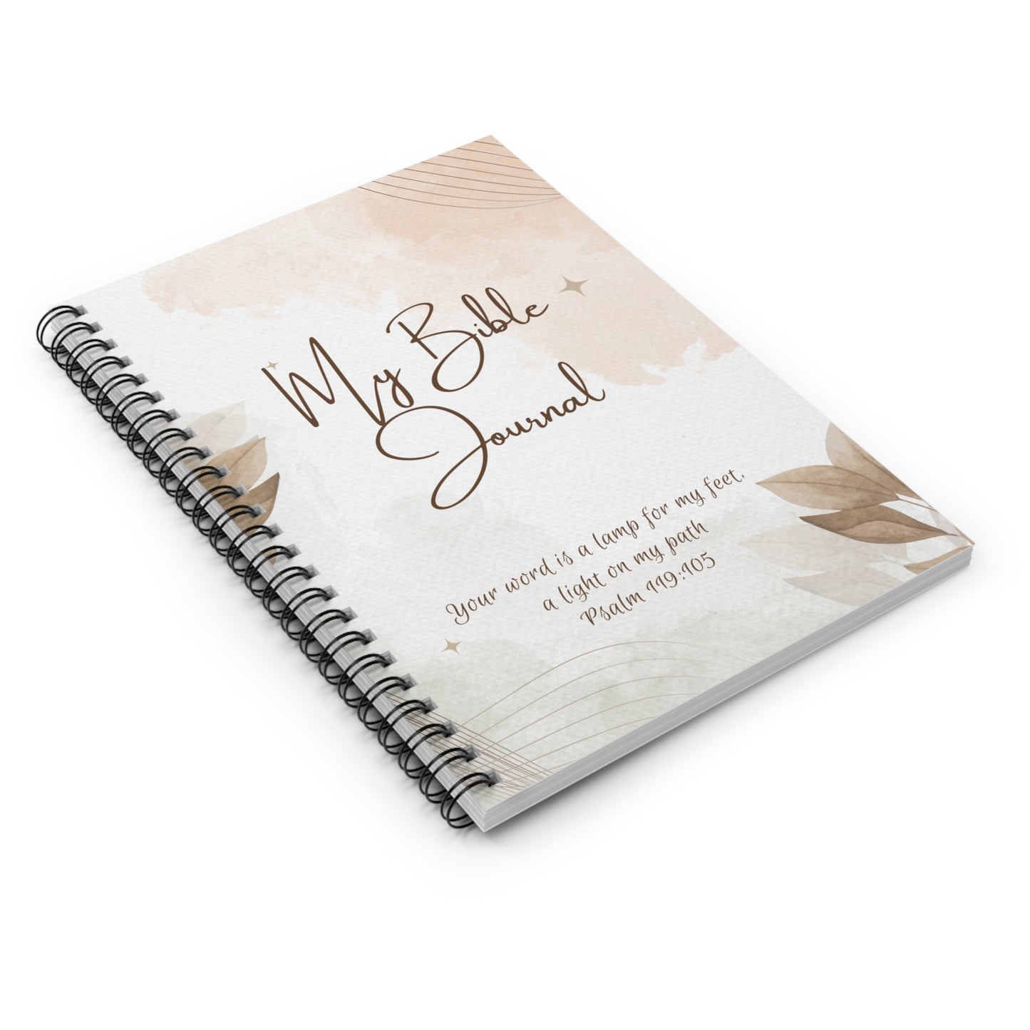Bible Journal Spiral Notebook — "My Bible Journal" with Psalm 119:105 Inspirational Cover