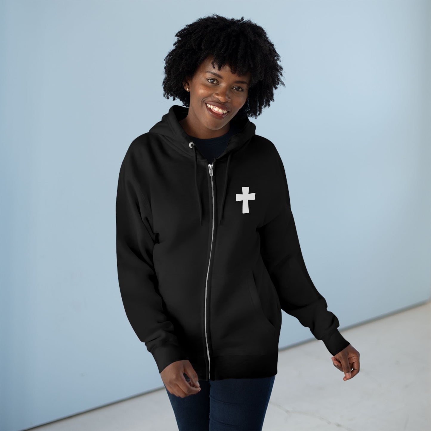 Faith Over Fear Christian Zip-Up Hoodie