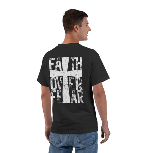 Faith Over Fear T-Shirt — Chest Cross Graphic
