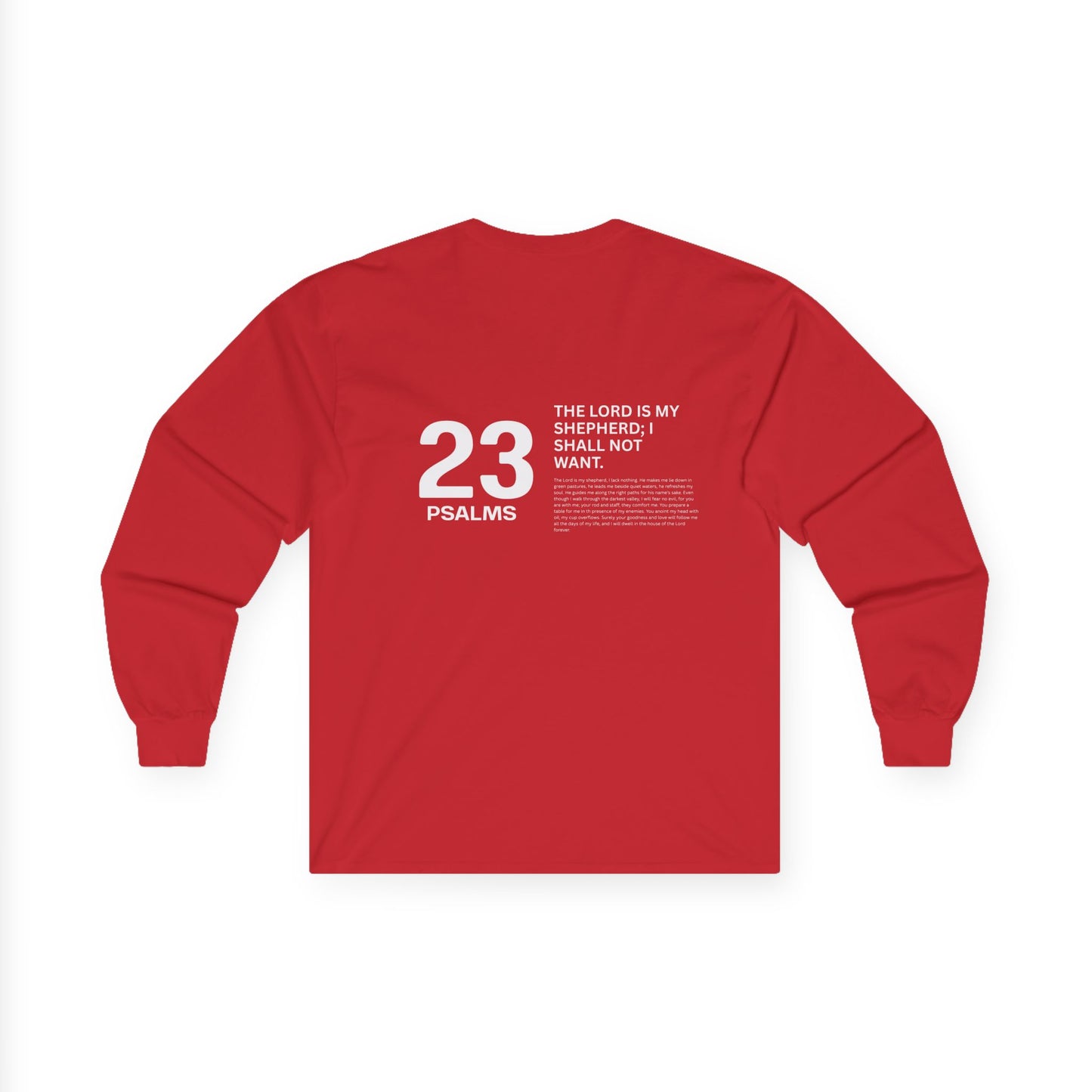 Psalms 23 Long Sleeve T-Shirt, Christian T-Shirt, Motivational Tee