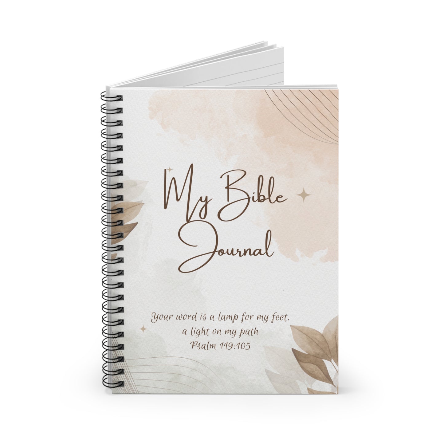 Bible Journal Spiral Notebook — "My Bible Journal" with Psalm 119:105 Inspirational Cover