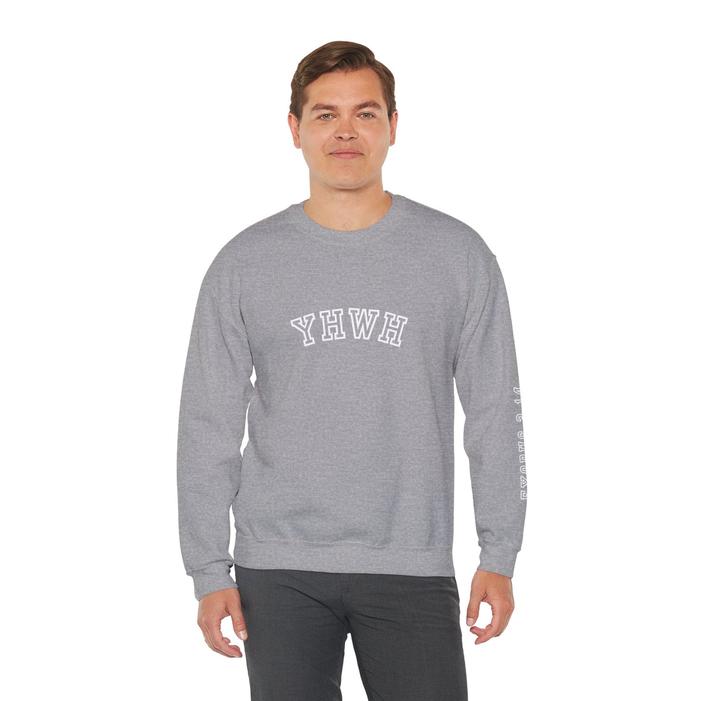 Crewneck Sweatshirt - YHWH Faith Apparel Motivational Tee