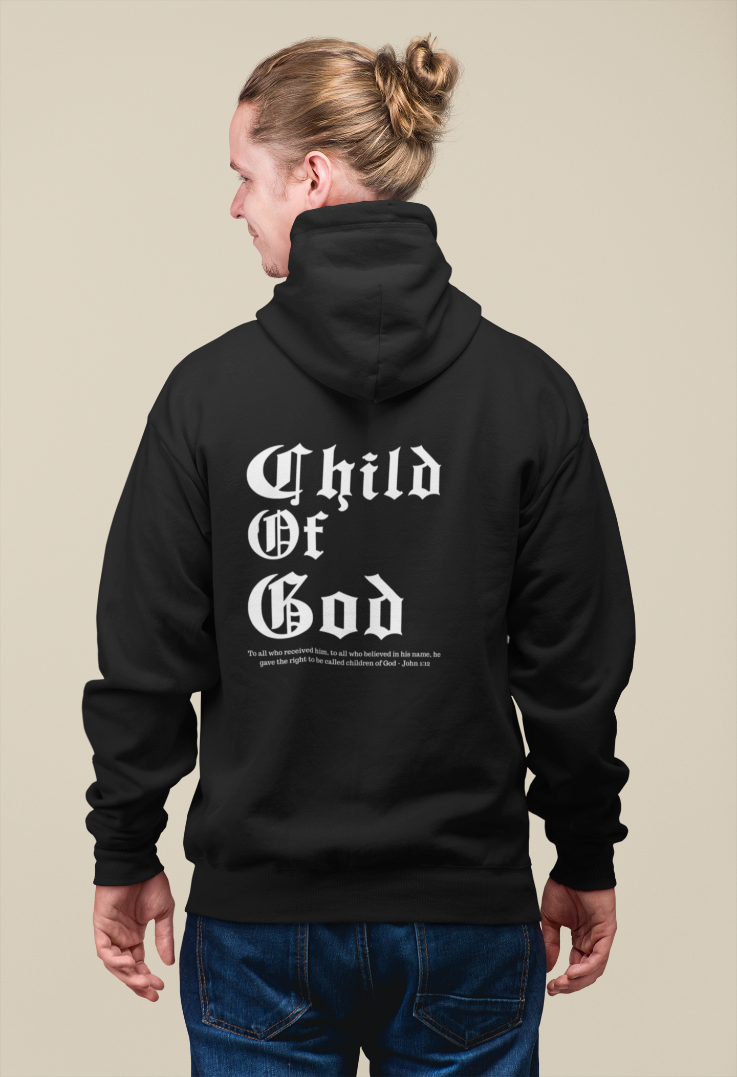 "Child of God" Gothic Script Christian Zip-Up Hoodie