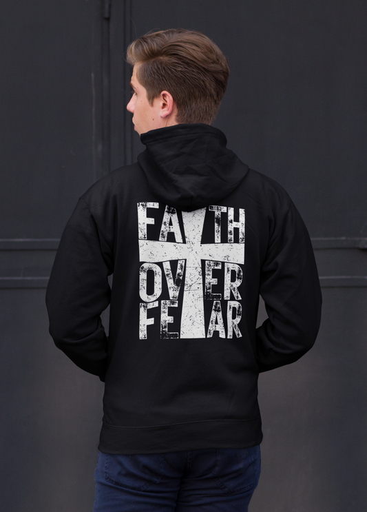 Faith Over Fear Christian Zip-Up Hoodie