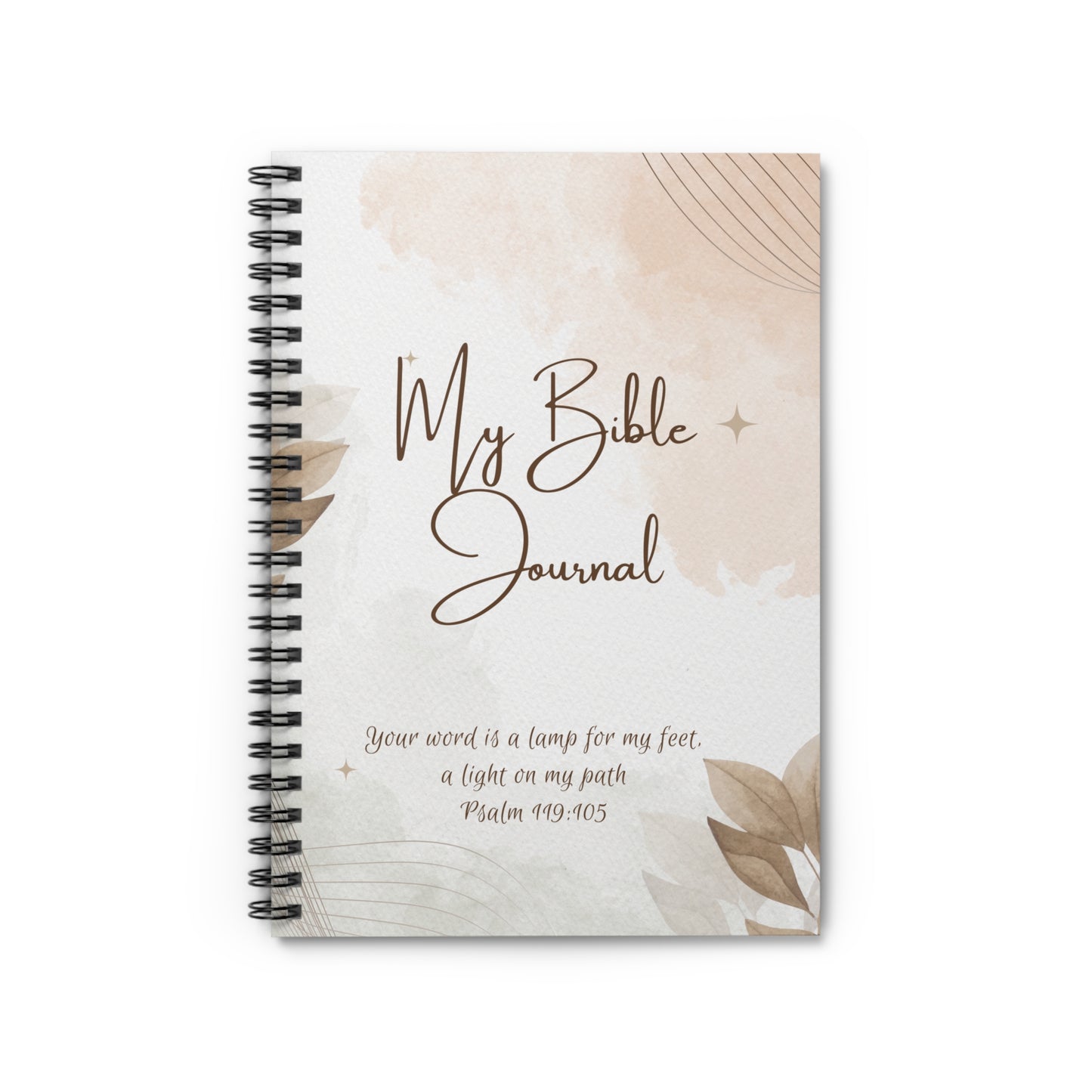 Bible Journal Spiral Notebook — "My Bible Journal" with Psalm 119:105 Inspirational Cover