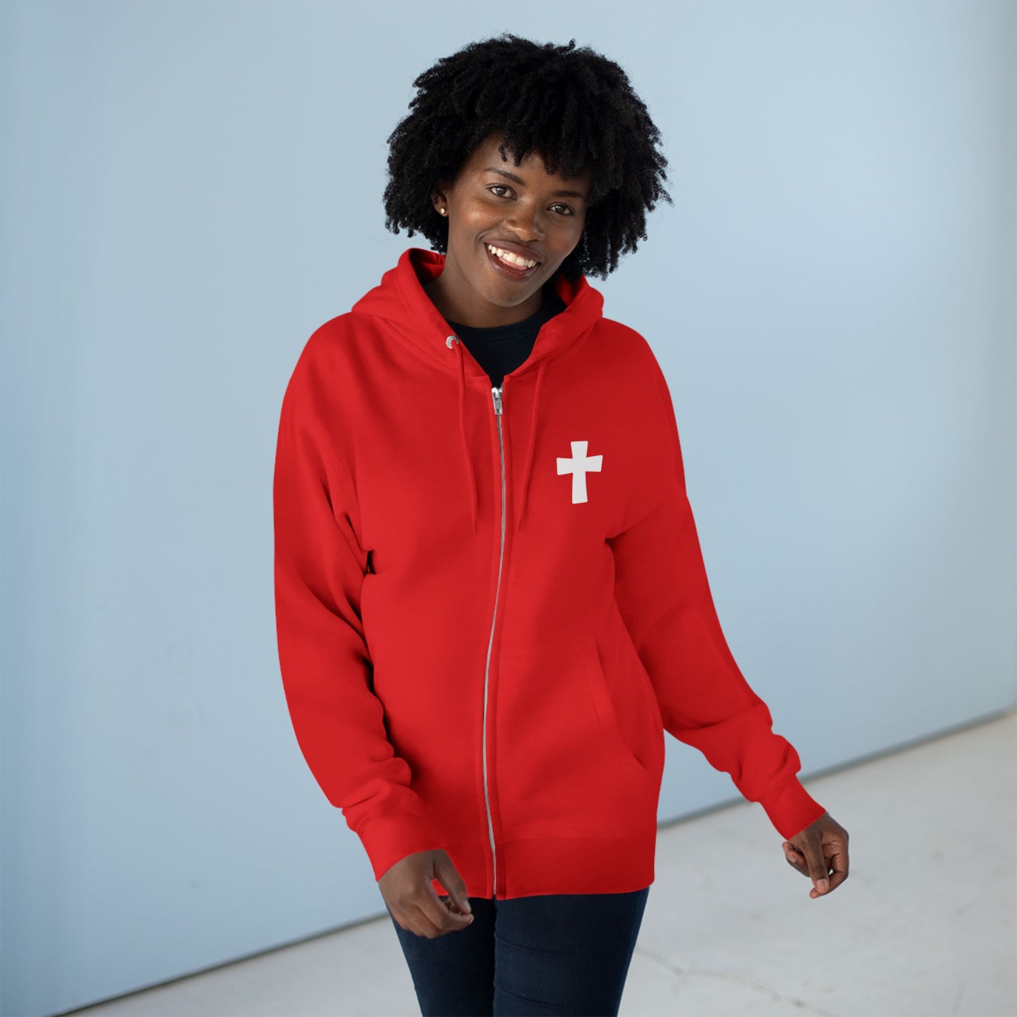 Faith Over Fear Christian Zip-Up Hoodie