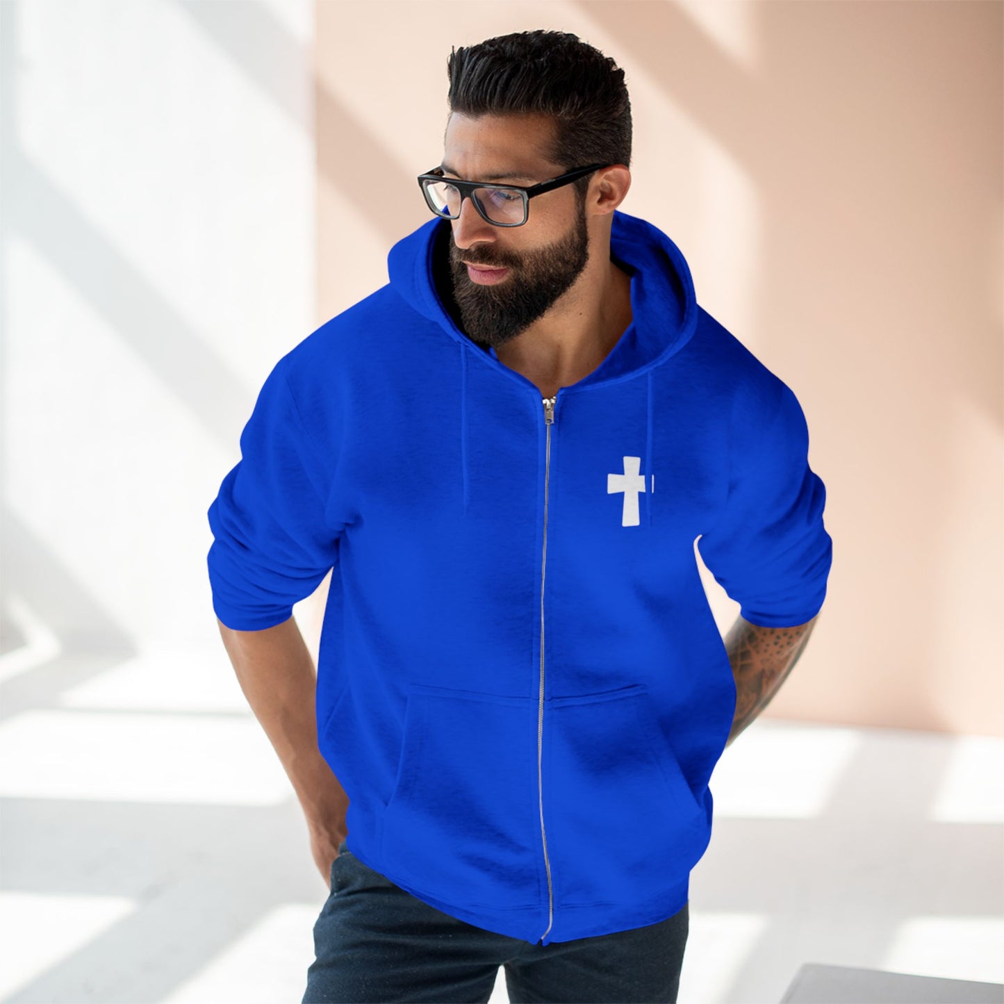 Faith Over Fear Christian Zip-Up Hoodie