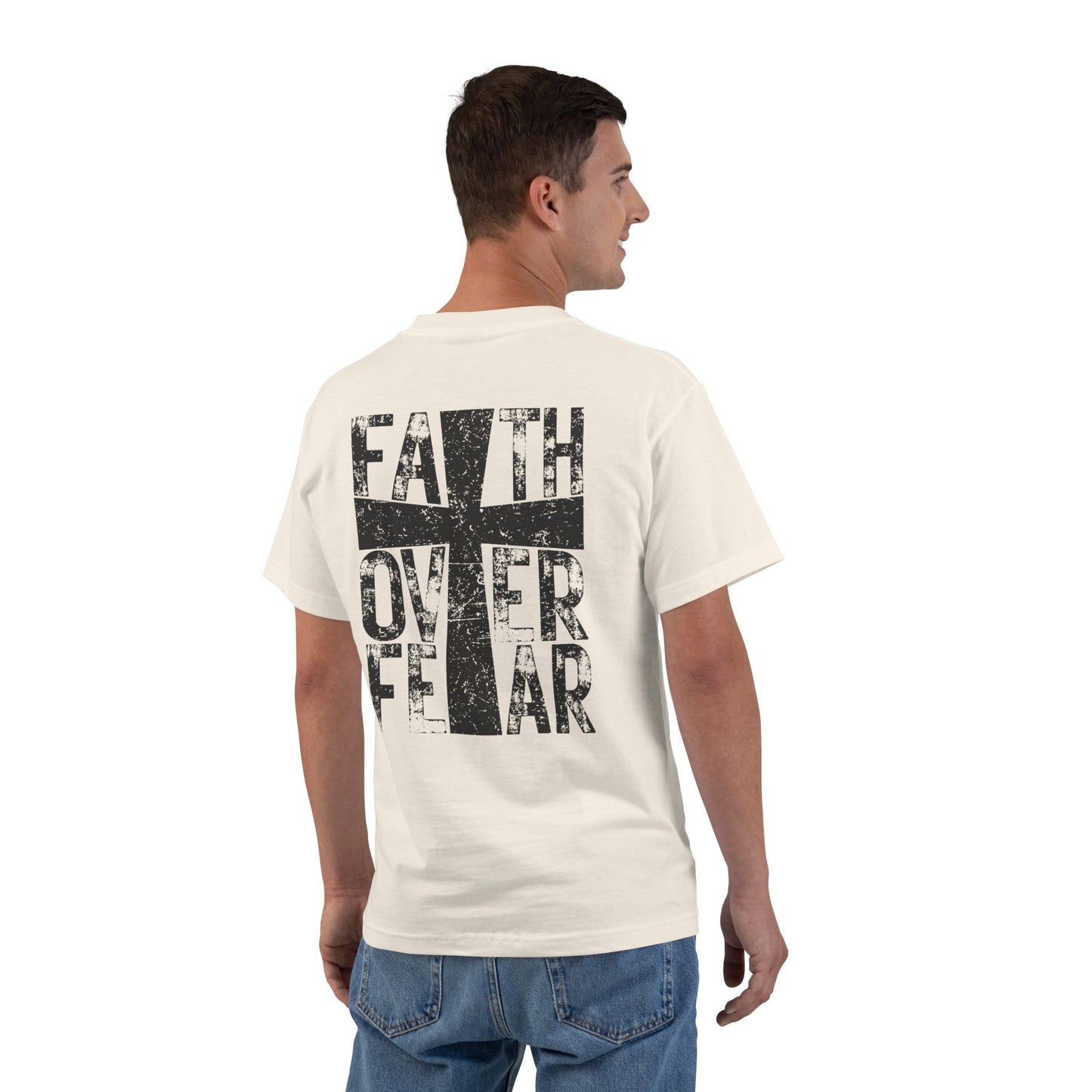 Faith Over Fear T-Shirt — Chest Cross Graphic