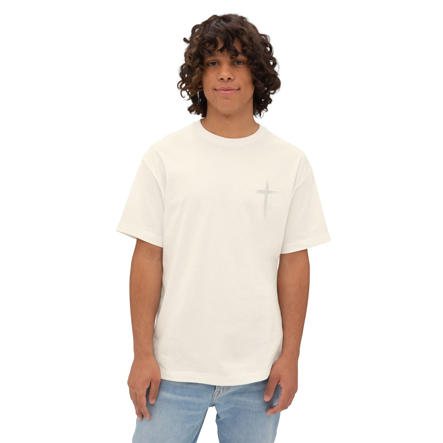 Jesus Gym Repeat Oversized Tee, Christian T-shirt, Motivational Tee