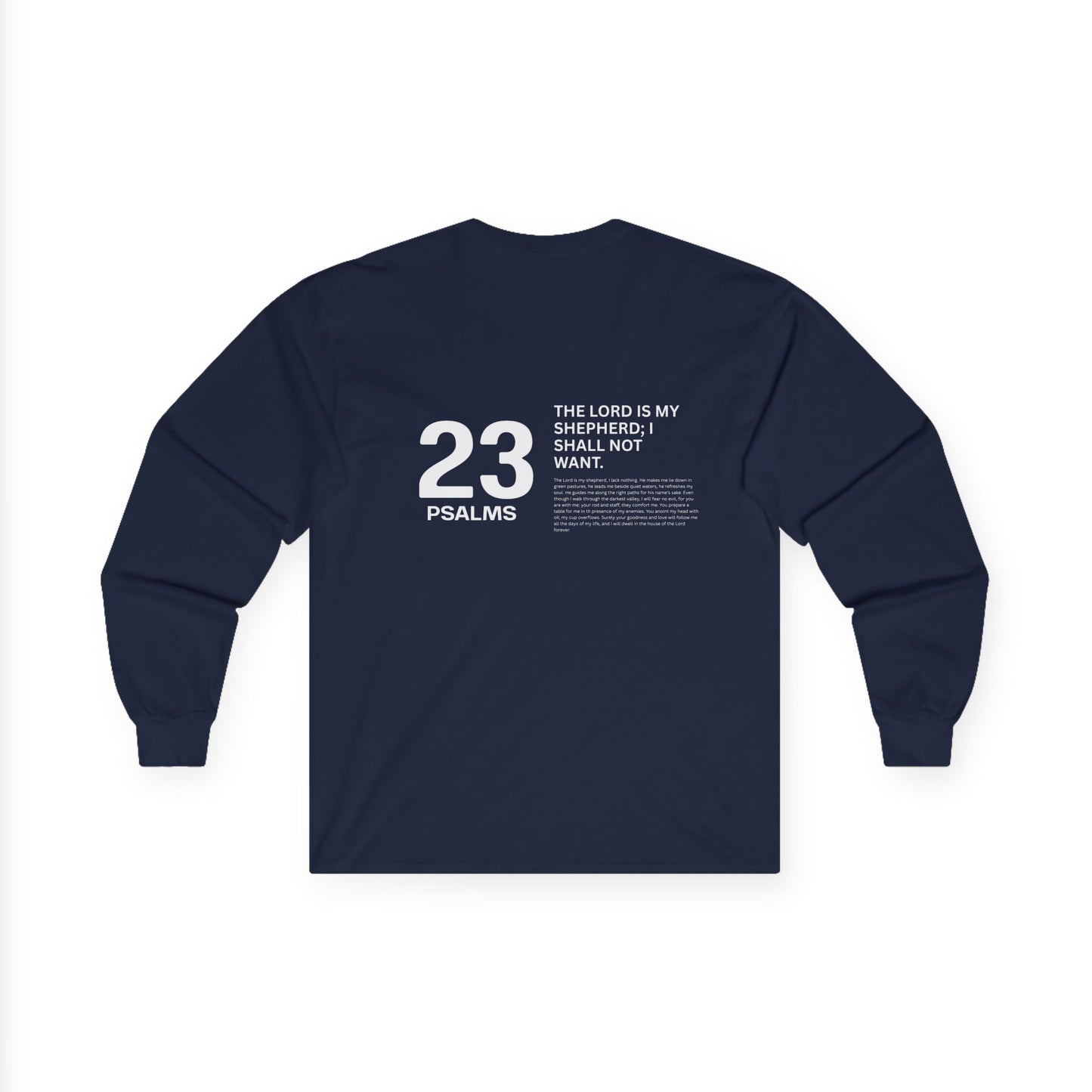 Psalms 23 Long Sleeve T-Shirt, Christian T-Shirt, Motivational Tee