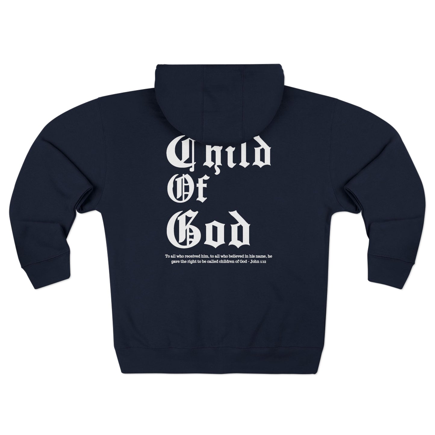 "Child of God" Gothic Script Christian Zip-Up Hoodie
