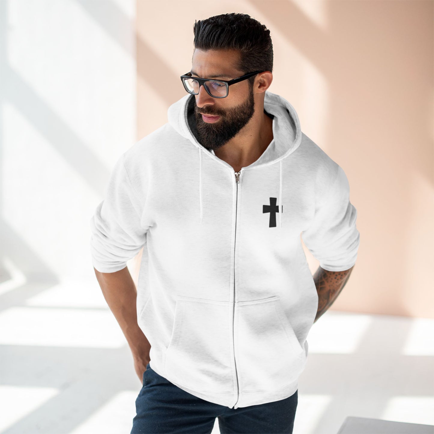 Faith Over Fear Christian Zip-Up Hoodie