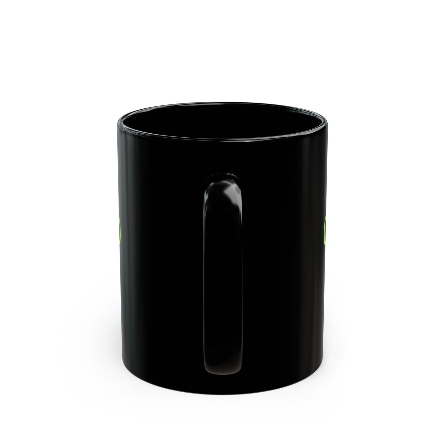 Black Ceramic Mug - Neon Green 'Good Good' Infinity Design (11oz, 15oz)
