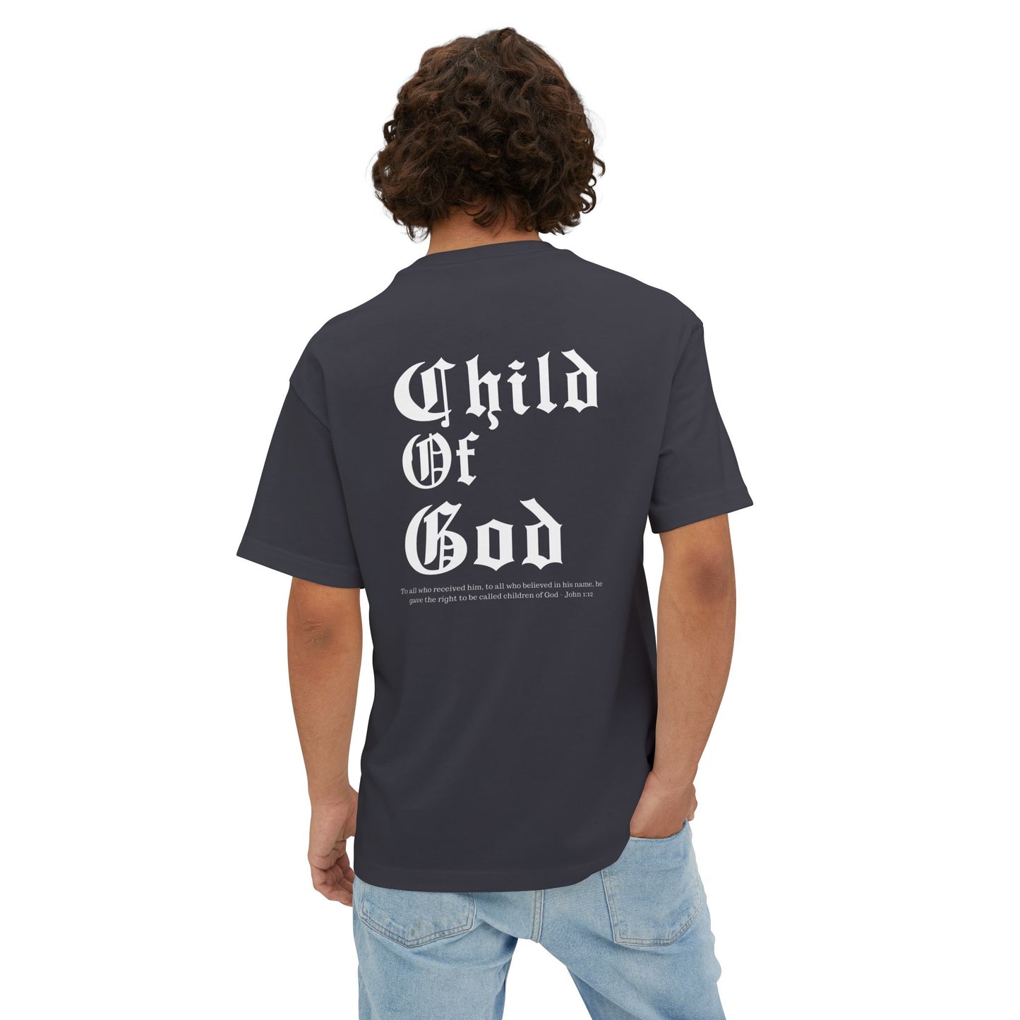 Christian Oversized Tee - Child of God Design, Christian T-shirt, Motivational Tee